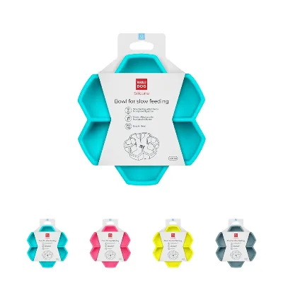 Миска для медленного кормления, 450 мл, голубой WAUDOG Silicone Bowl
