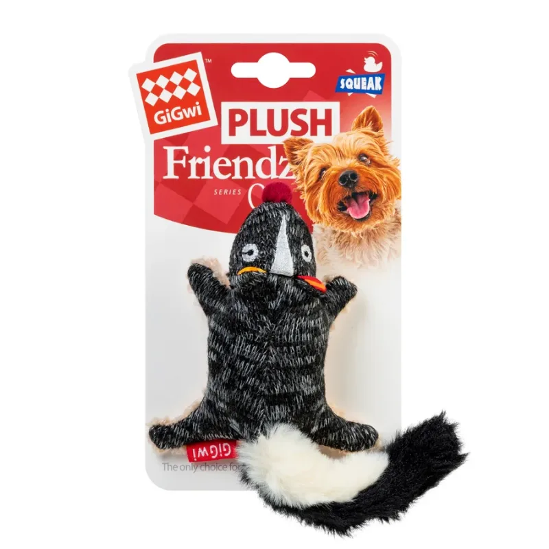 Игрушка для собак Скунс с пищалкой, текстиль, 9 см GiGwi Plush Friendz Plush Toy