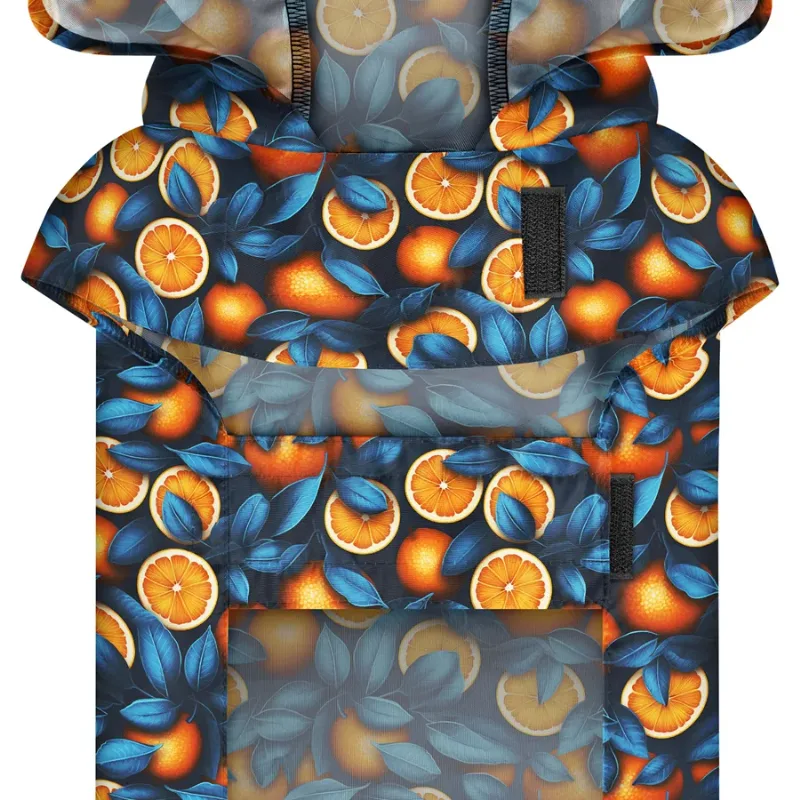 Дождевик-накидка с капюшоном для собак «Апельсины», S WAUDOG Clothes Dog Raincoat Oranges
