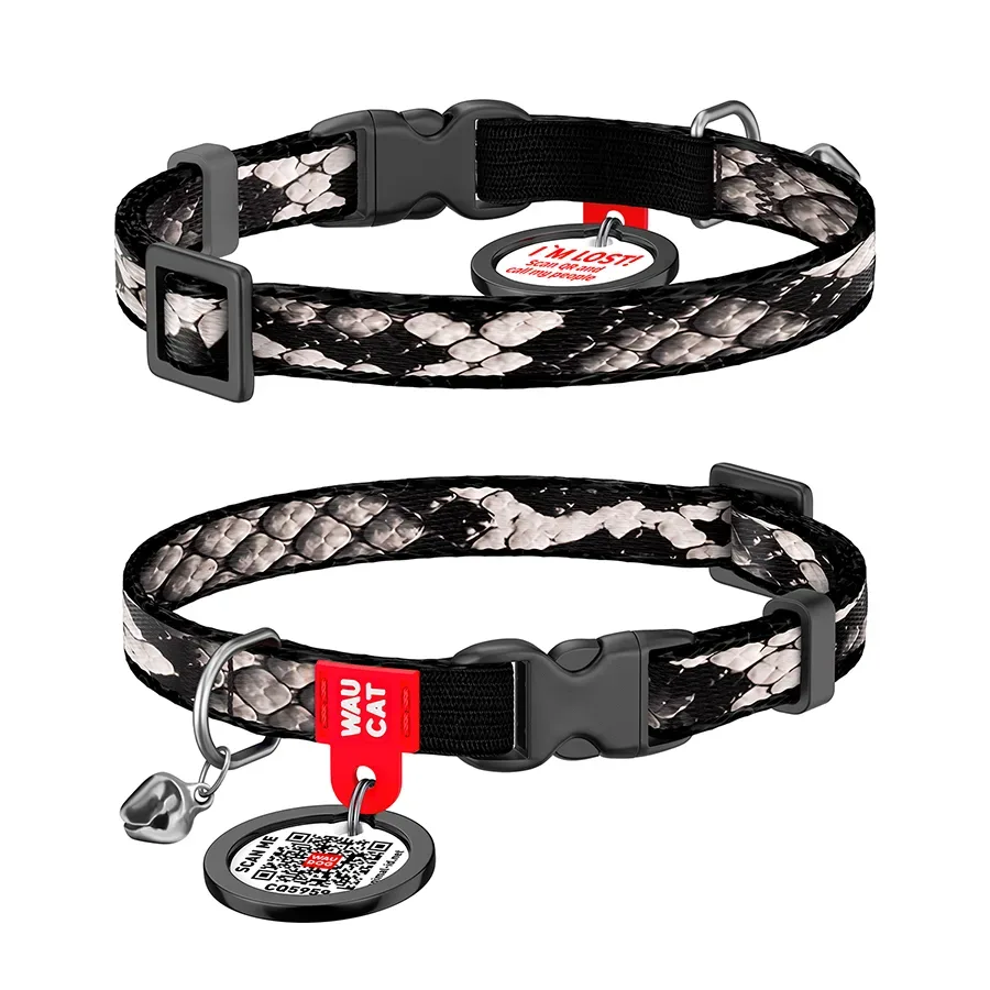 Нашийник для котів нейлоновий «Змія», XS WAUCAT Nylon Collar Snake