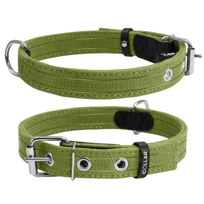 Нашийник для собак бавовняна тасьма Брезент подвійний, S Collar Canvas Collar