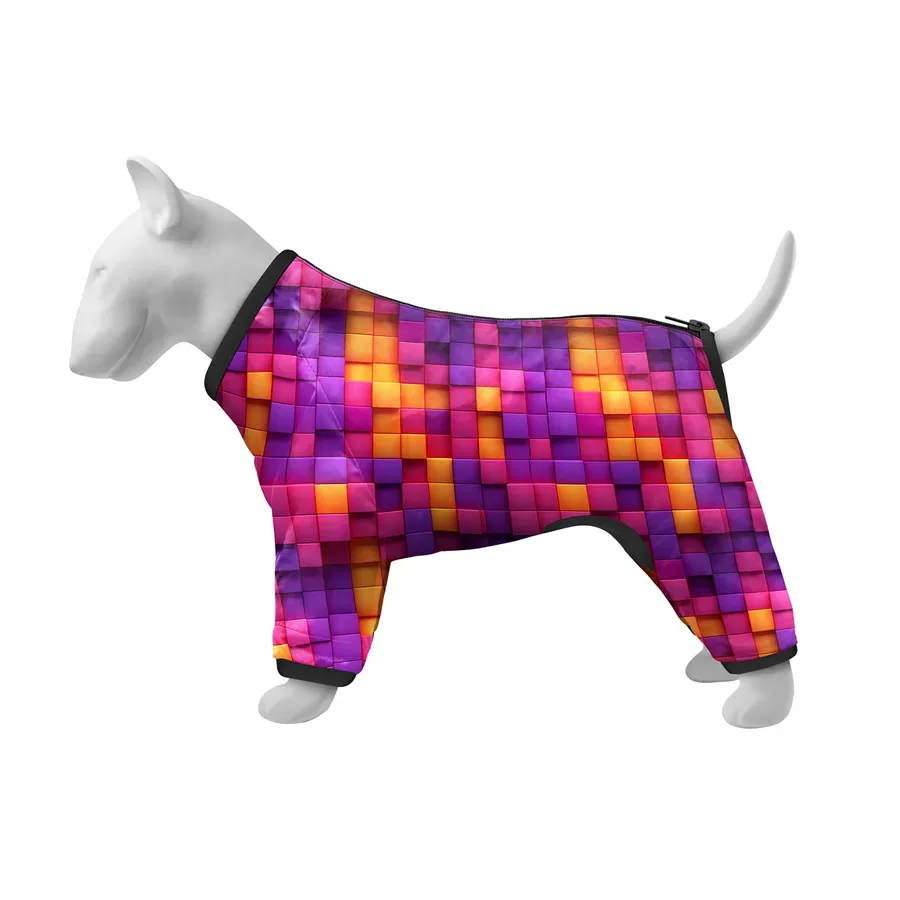 Вітровка для собак «Куби 3Д», S35 WAUDOG Clothes Dog Windbreaker 3D Cubes