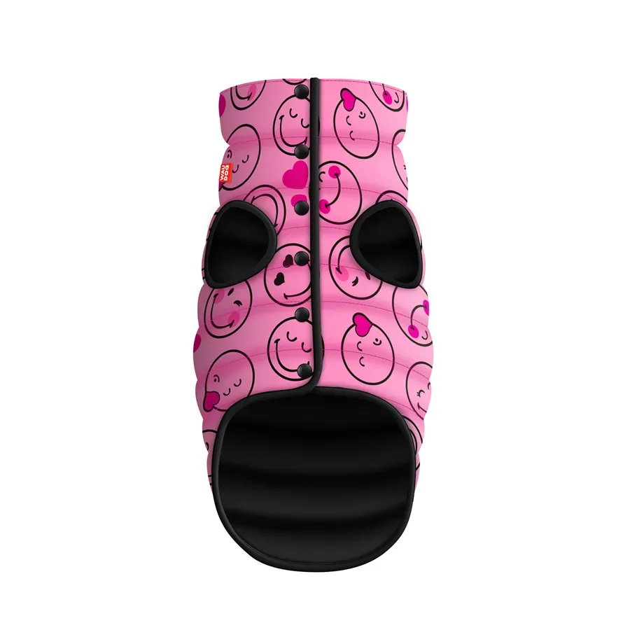 Курточка для собак «Смайлы на розовом», L65 WAUDOG Clothes Dog Jacket Smileys on Pink