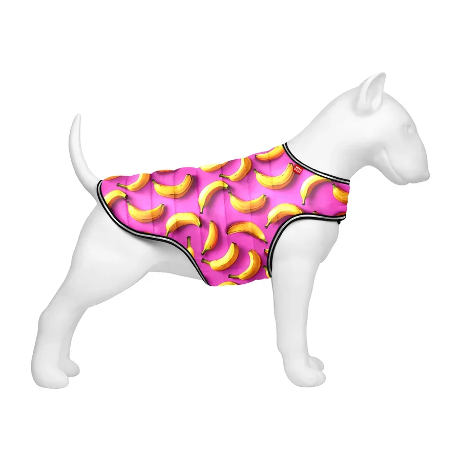 Курточка-накидка для собак «Банани на рожевому», S WAUDOG Clothes Dog Cape Jacket Bananas on Pink