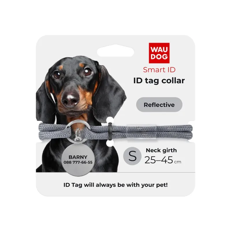 Шнурок из паракорда для адресника, светоотражающий, S, серебряный WAUDOG Smart ID Tag Cord