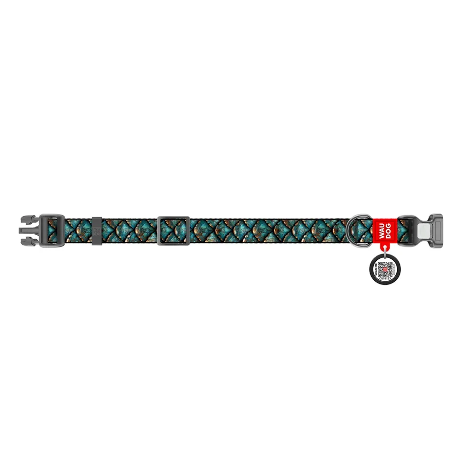 Нашийник для собак нейлоновий «Луска», M WAUDOG Nylon Collar Scales