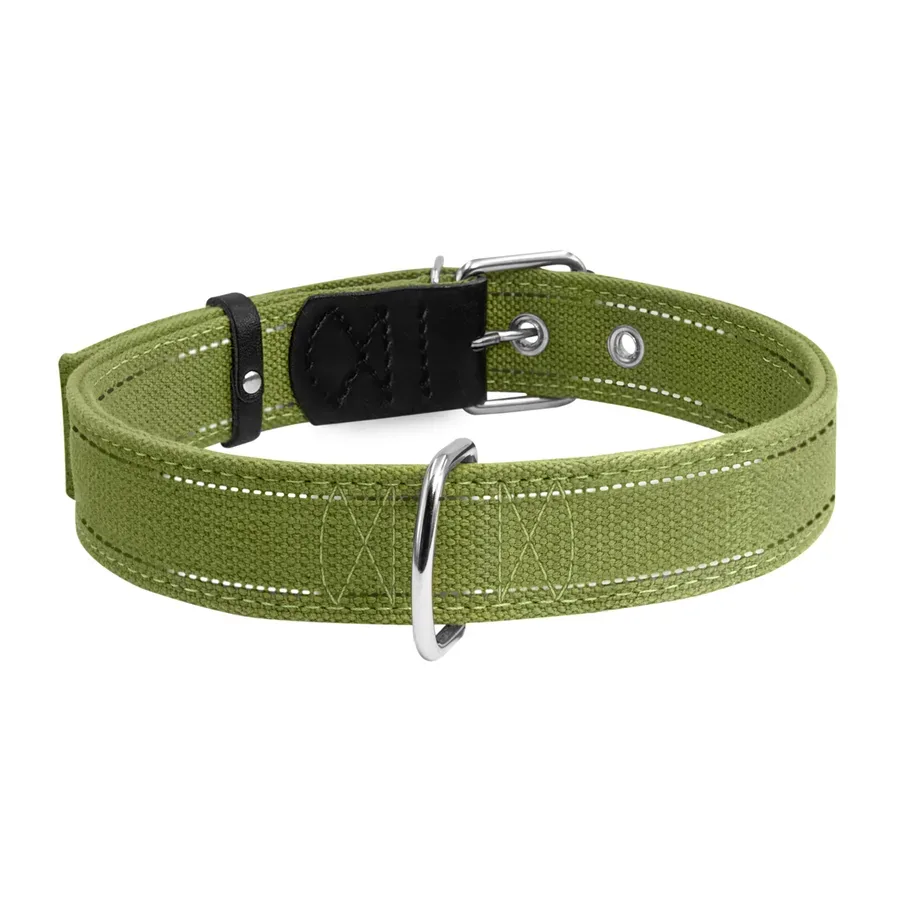 Нашийник для собак бавовняна тасьма Брезент подвійний, L Collar Canvas Collar