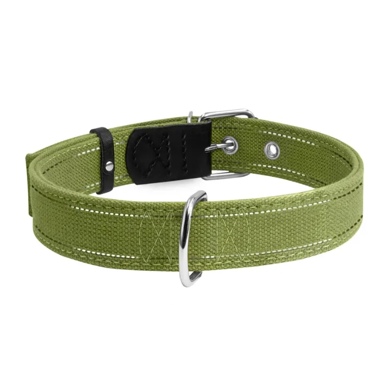 Нашийник для собак бавовняна тасьма Брезент подвійний, L Collar Canvas Collar