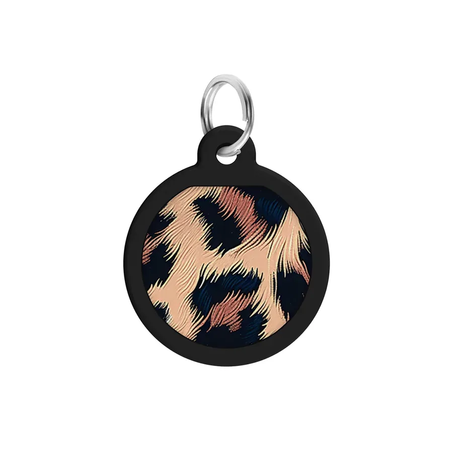 Адресник для собак і котів металевий, коло «Леопард», S WAUDOG Smart ID Tag Leopard