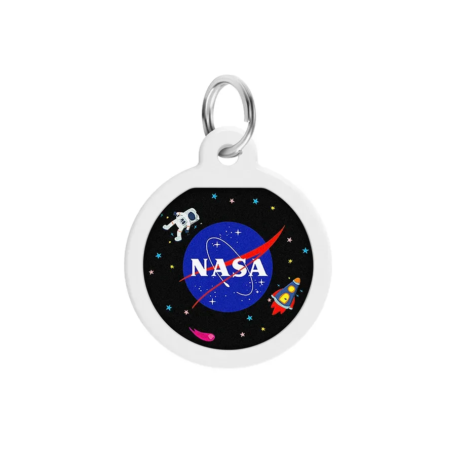 Адресник для собак та котів металічний, круг «NASA», S WAUDOG Smart ID Tag NASA
