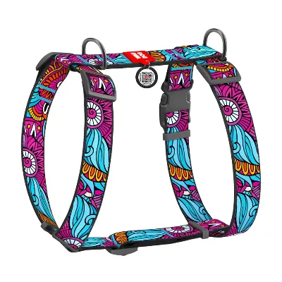 Шлея для собак анатомічна H-подібна «Літо», XL WAUDOG Nylon Anatomic Harness Summer