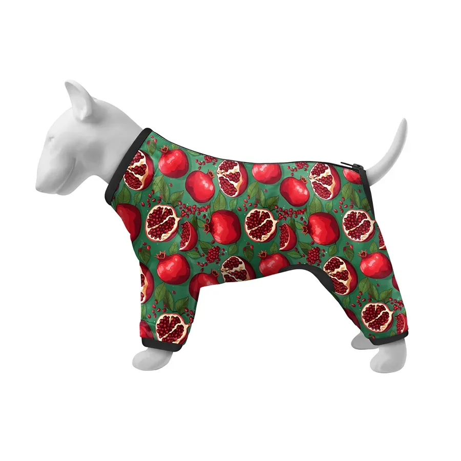 Вітровка для собак «Гранати», XS22 WAUDOG Clothes Dog Windbreaker Pomegranates