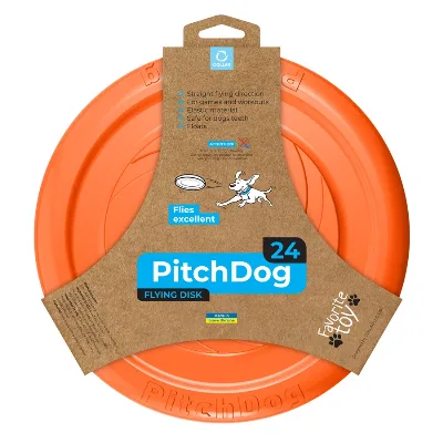 Ігрова тарілка для апортировки, помаранчевий PitchDog Flying Disc