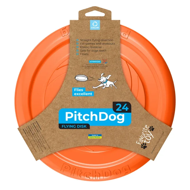 Игровая тарелка для апортировки, оранжевый PitchDog Flying Disc