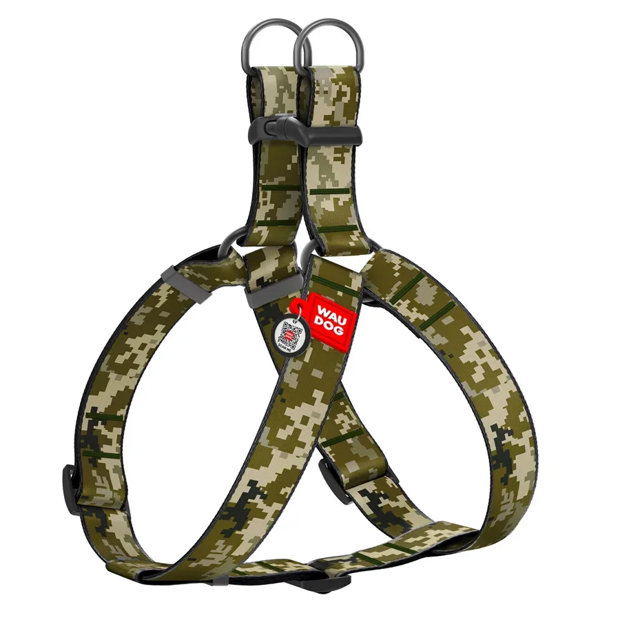 Шлея для собак «Мілітарі», XL WAUDOG Nylon Harness Military