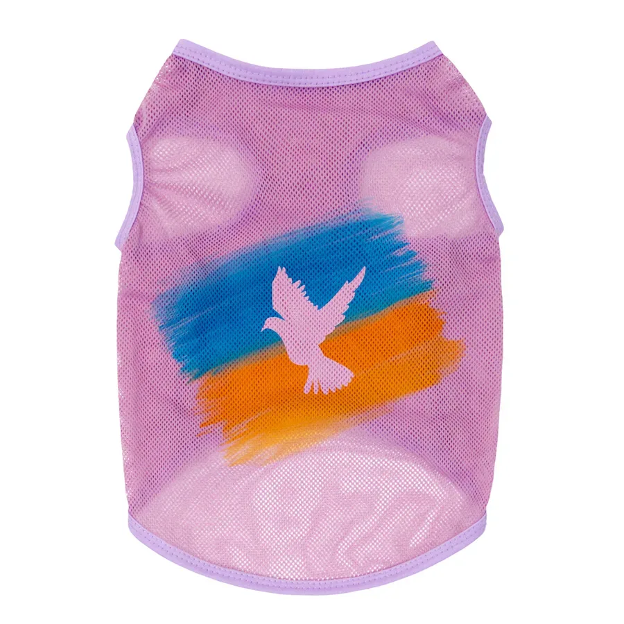 Майка для собак, сітка «Прапор», XS, рожевий WAUDOG Clothes Dog T-Shirt Flag