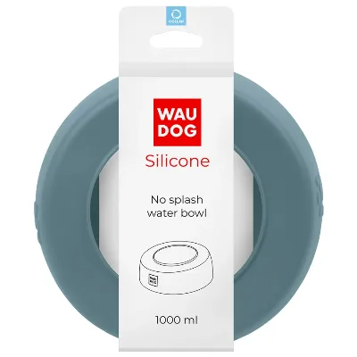 Миска-непроливайка, 1 л, серый WAUDOG Silicone Bowl