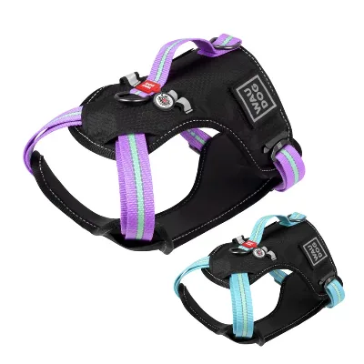 Шлея для собак безопасная, M, фиолетовый WAUDOG Nylon Harness
