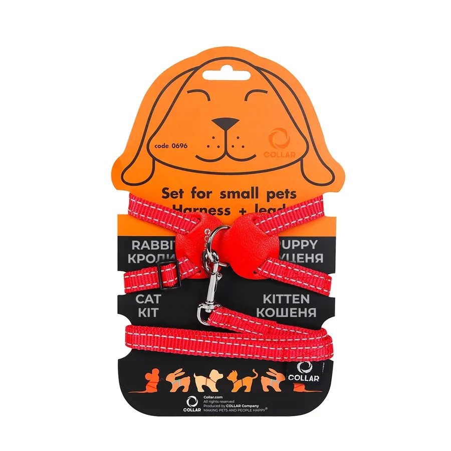 Шлея з нейлону на планшеті для кроликів, S, червоний Dog Extreme Harness with Leash