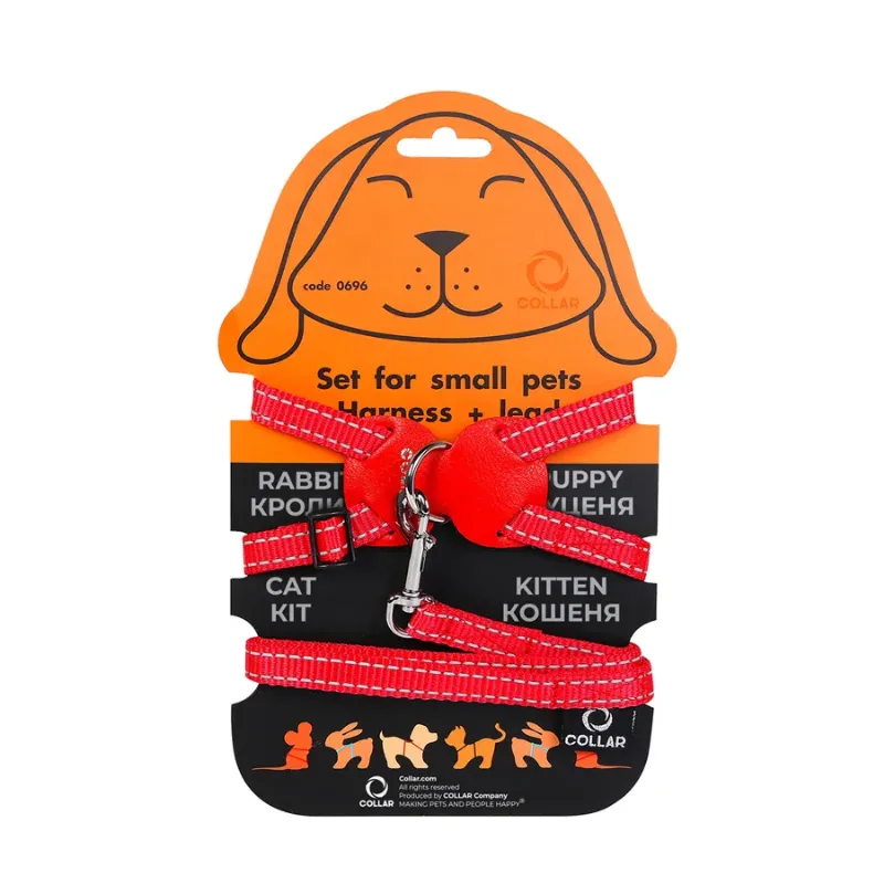 Шлея з нейлону на планшеті для кроликів, S, червоний Dog Extreme Harness with Leash