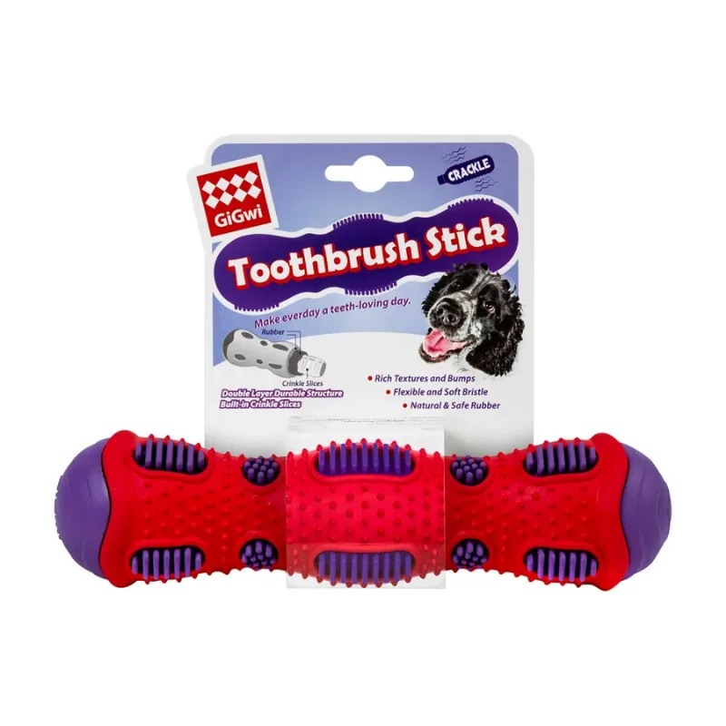 Іграшка для собак з ефектом тріску, термопластична гума, 21 см GiGwi Toothbrush Stick Toy