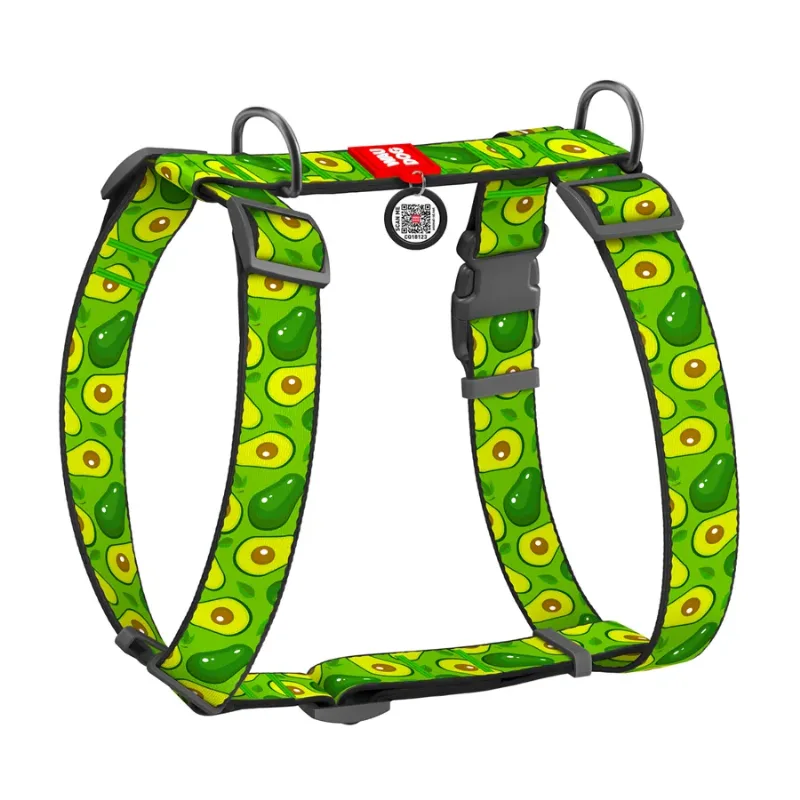 Шлея для собак анатомическая H-образная «Авокадо», XL WAUDOG Nylon Anatomic Harness Avocado