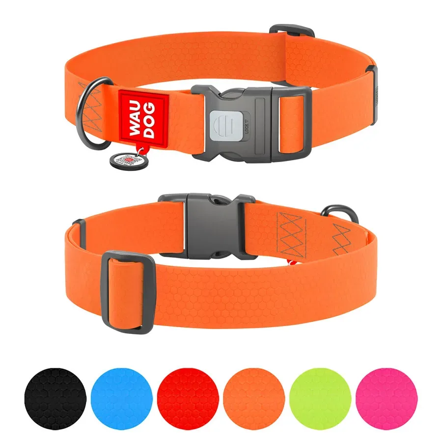 Ошейник для собак водостойкий, пластиковая пряжка, XXL, оранжевый WAUDOG Waterproof Collar