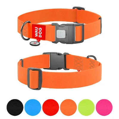 Нашийник для собак водостійкий, пластикова пряжка, XXL, помаранчевий WAUDOG Waterproof Collar