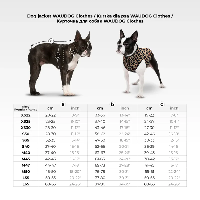 Курточка для собак «Зубасті монстри», XS30 WAUDOG Clothes Dog Jacket Toothy Monsters