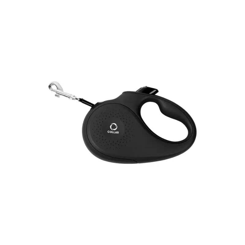 Поводок-рулетка для собак, 12 кг, 3 м, светоотражающая лента, XS, черный Collar Retractable Leash