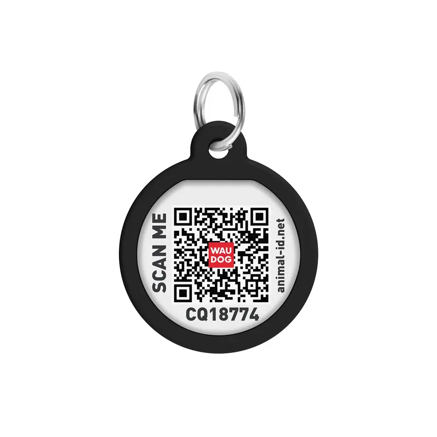 Адресник для собак і котів металевий, коло «Леопард», S WAUDOG Smart ID Tag Leopard