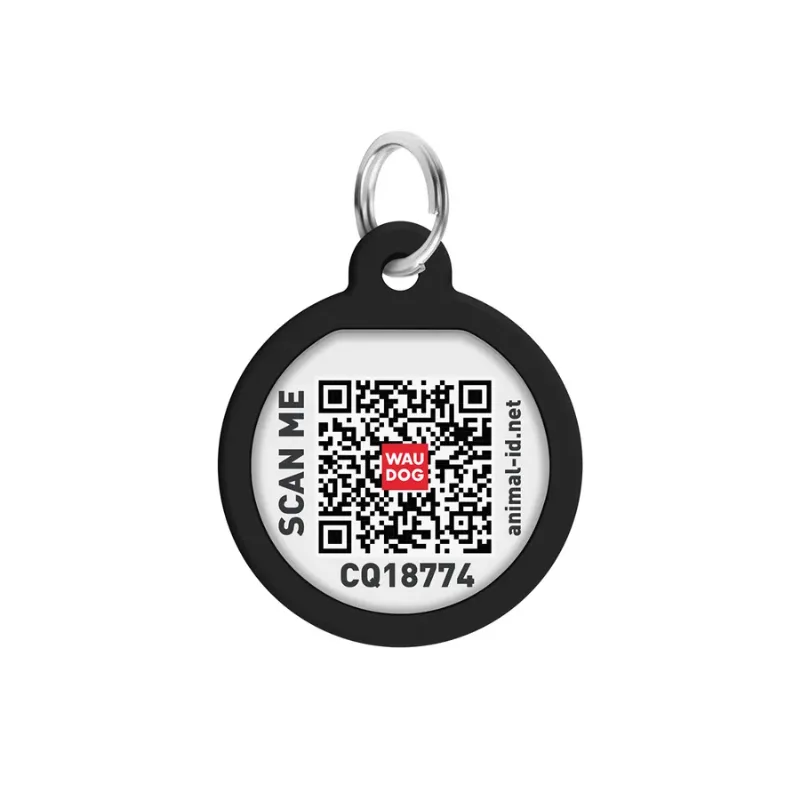 Адресник для собак і котів металевий, коло «Леопард», S WAUDOG Smart ID Tag Leopard