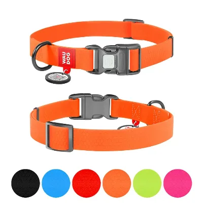 Нашийник для собак водостійкий, пластикова пряжка, XL, помаранчевий WAUDOG Waterproof Collar