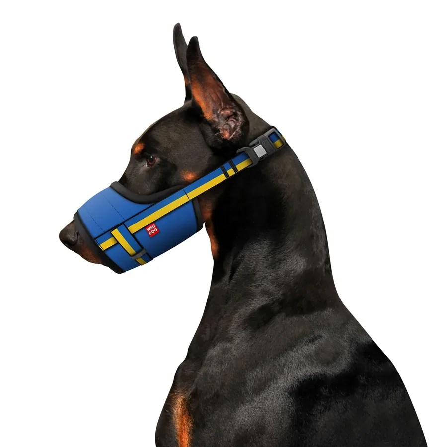 Намордник для собак, О 35-43 см «Colors of freedom», XL WAUDOG Nylon Muzzle Colors of Freedom