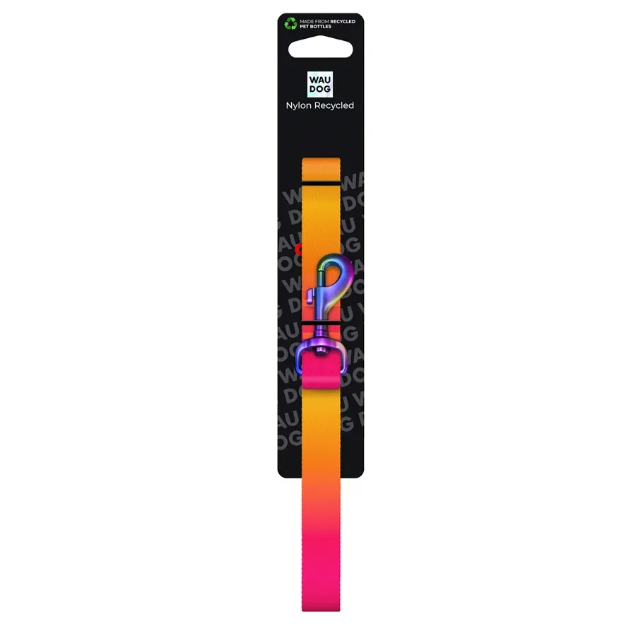 Поводок для собак нейлоновый, градиент, L-XXL, оранжевый WAUDOG Nylon Recycled Leash