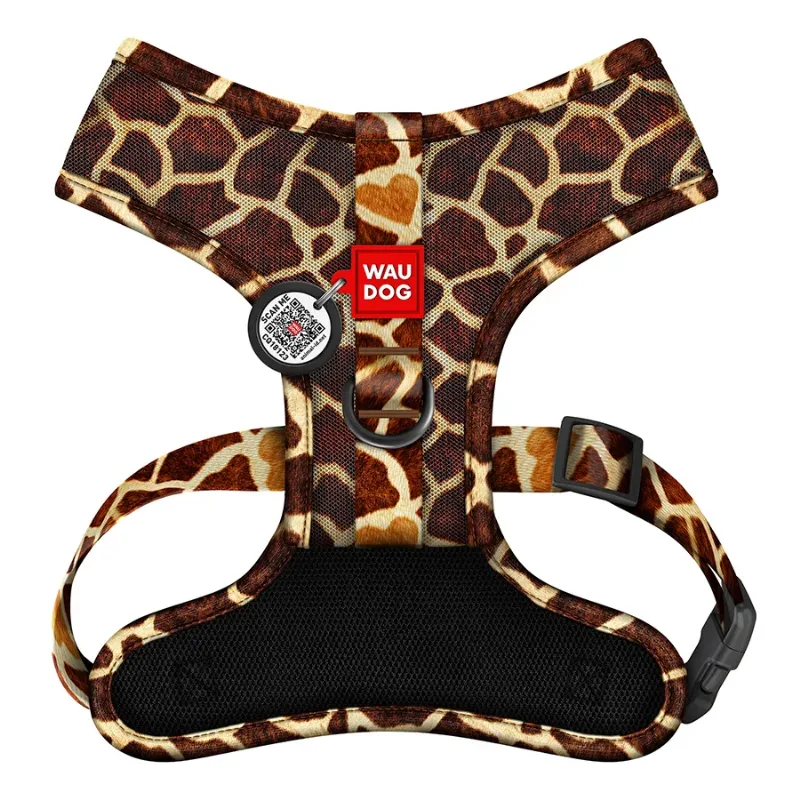 Шлея для собак дихаюча «Жираф», M WAUDOG Mesh Soft Harness Giraffe