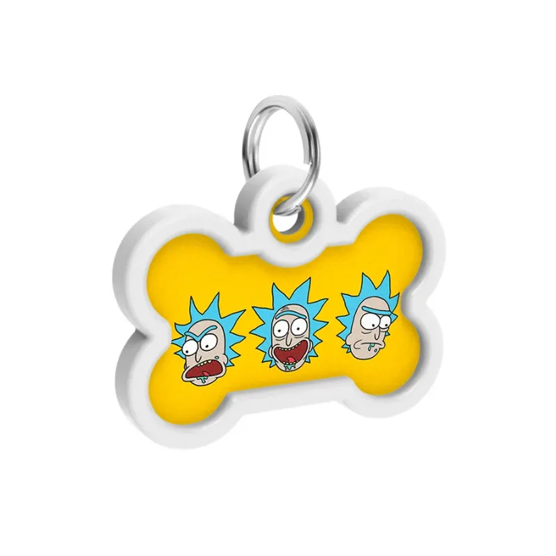Адресник для собак і котів металевий, кістка «Рік та Морті 3», M WAUDOG Smart ID Tag Rick and Morty 3
