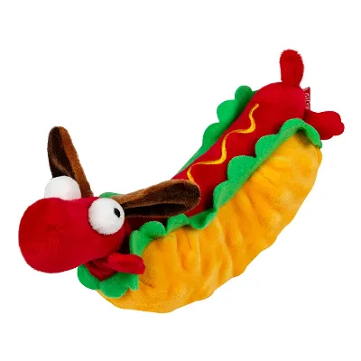 Іграшка для собак Хот-Дог з пищалкою, текстиль, плюш, 24 см GiGwi Foody Friends Hot Dog Toy