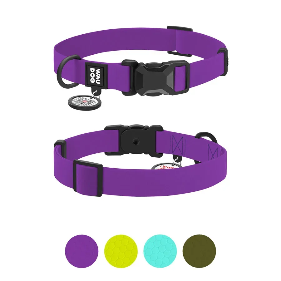 Нашийник для собак водостійкий, XL, фіолетовий WAUDOG Magnet Collar