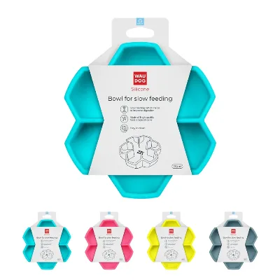 Миска для медленного кормления, 750 мл, голубой WAUDOG Silicone Bowl