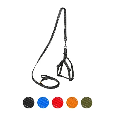 Шлея з нейлону регульована з повідцем, XS, чорний Dog Extreme Harness with Leash