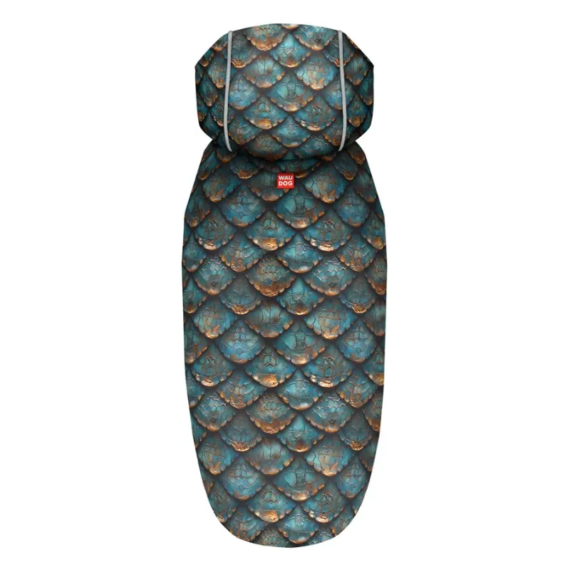 Дощовик-накидка з капюшоном для собак «Луска», L WAUDOG Clothes Dog Raincoat Scales