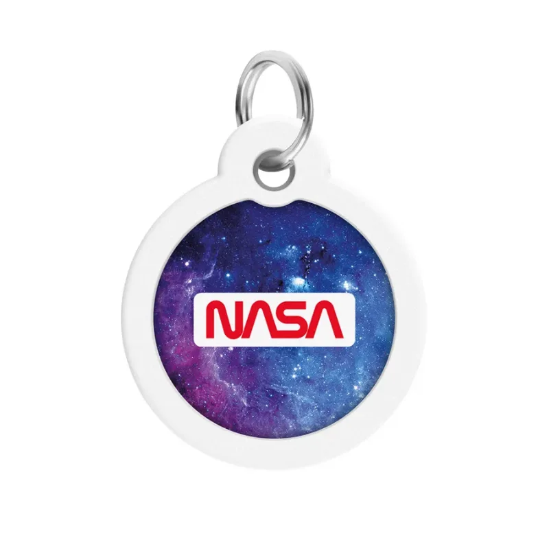 Адресник для собак і котів металевий, коло «NASA21», L WAUDOG Smart ID Tag NASA21