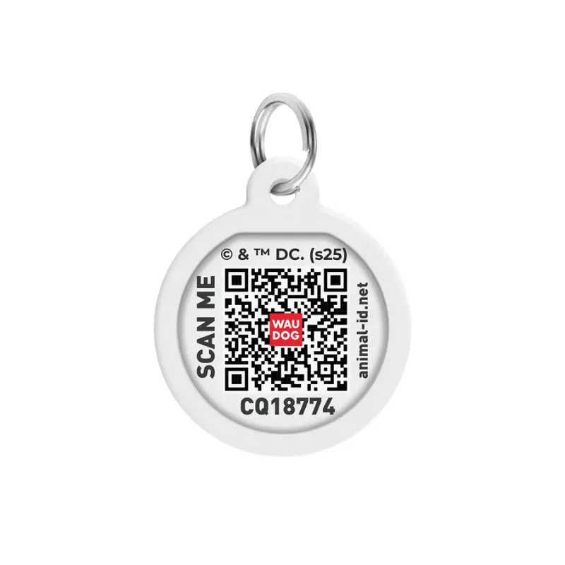Адресник для собак и котов металлический, круг «Флеш лого», S WAUDOG Smart ID Tag Flash Logo