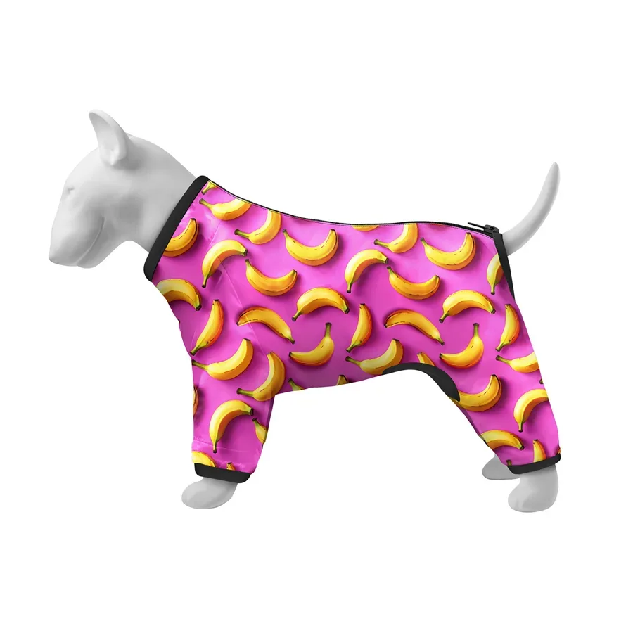 Вітровка для собак «Банани на рожевому», S32 WAUDOG Clothes Dog Windbreaker Bananas on Pink