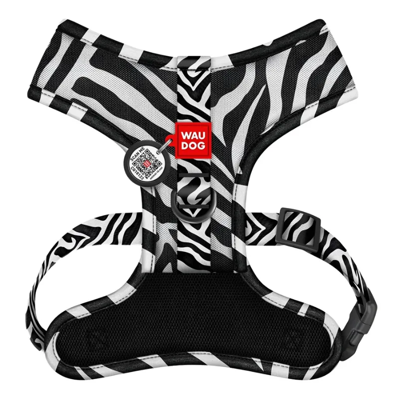 Шлея для собак дышащая «Зебра», M WAUDOG Mesh Soft Harness Zebra
