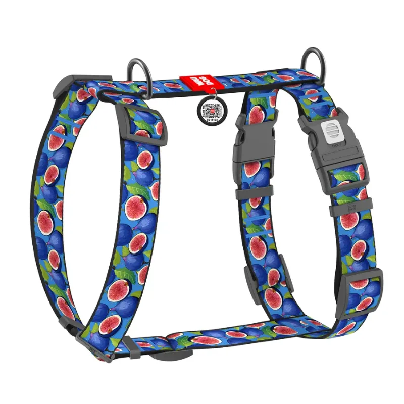 Шлея для собак анатомічна H-подібна «Інжир», XL WAUDOG Nylon Anatomic Harness Figs