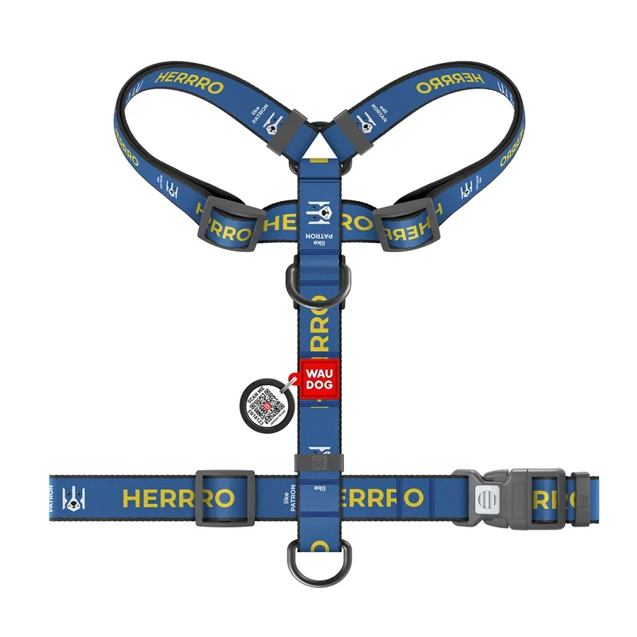 Шлея для собак анатомічна H-подібна, матеріал нейлон «Патрон», L WAUDOG Nylon Anatomic Harness Patron