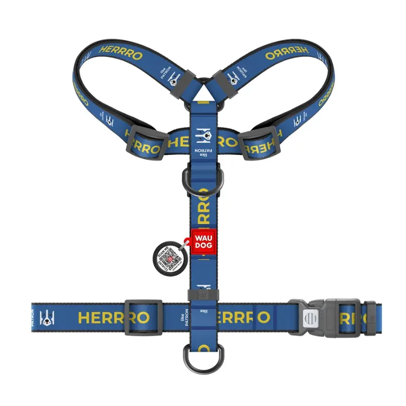 Шлея для собак анатомічна H-подібна, матеріал нейлон «Патрон», L WAUDOG Nylon Anatomic Harness Patron