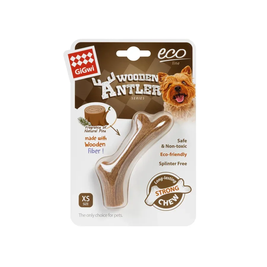 Игрушка для собак Рог жевательный, дерево, полимер, XS GiGwi Wooden Antler Horn Toy